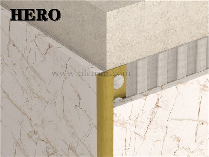 Rounded Corner Brass Tile Trim